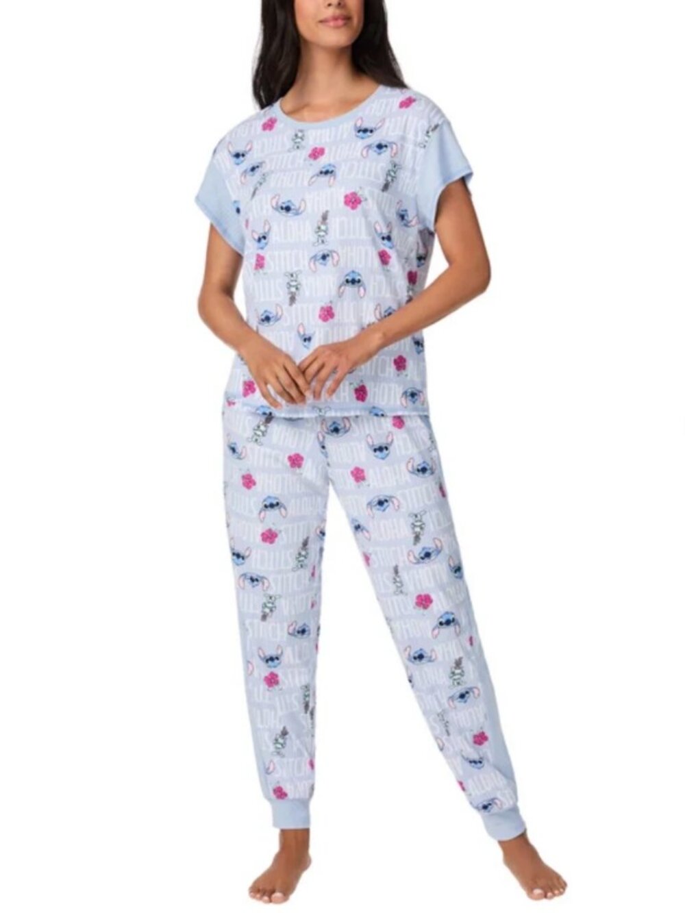 Licensed Stitch - Disney Women's Pajama Set, 2-piece Blue